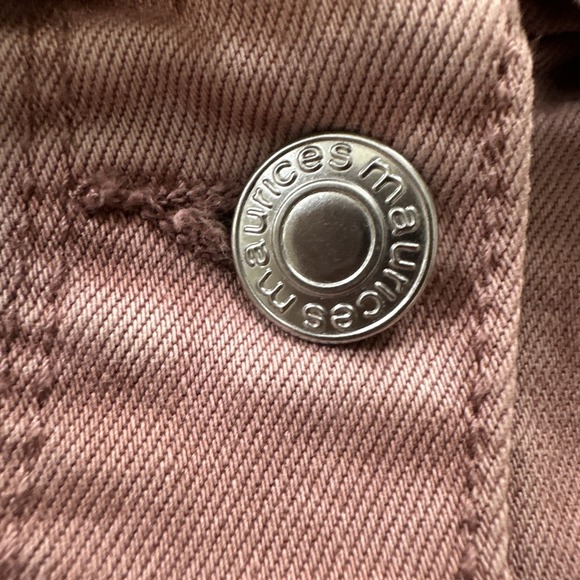 Maurices Women Button Denim Jacket Plus Size 3X Dusty Rose Pink 3 Season Coat - Picture 4 of 10